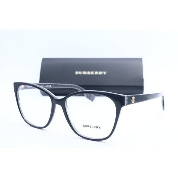New Authentic Burberry B 2345 3977 Gunmetal Cat Eye Eyeglasses Clear Lenses 54mm - Picture 1 of 6